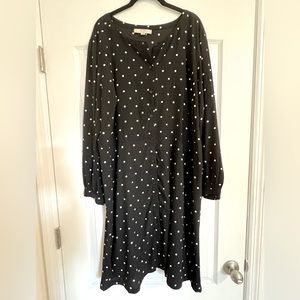 Black and White PolkaDot - Button Up - Long Sleeve
